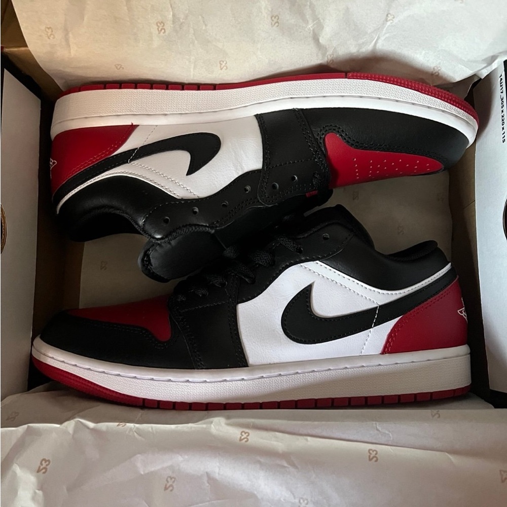 Jordan 1 Low "White/Black/Varsity Red" Men's Shoes